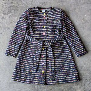 Cabi Headline Topper Coat Tweed Belted Button Front Jacket size 4
